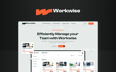 Workwise - UI/UX design animation branding dashboard design system graphic design landing page logo product ui uiuix webapp website design