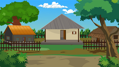 Indian house yard design, Village house, road landscape mud