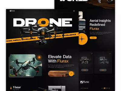 Flurax || Drone Landing page Animation animation branding drone gif interface landing page landing page animation motion motion graphics ui ui animation ux