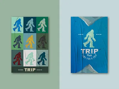 Trip Pack // Poster Series art director brand design brand designer brand poster branding cannabis cannabis brand cannabis branding cannabis design cannabis poster designer freelance designer freelancer graphic design merchandise poster poster design poster series sasquatch trip pack