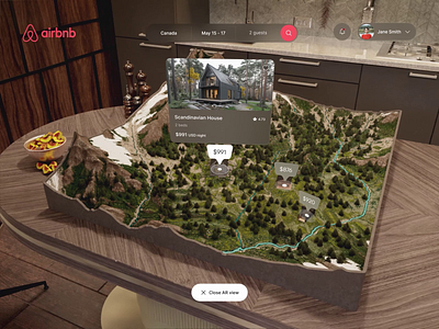 Airbnb - AR/VR Animation Concept animation apple vision pro web design