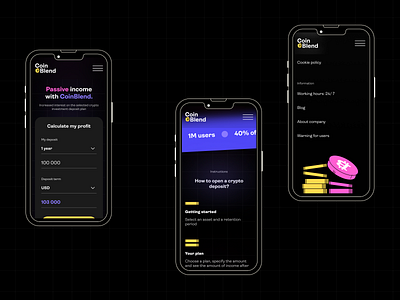 UX/ UI design & Landing Page & Crypto adaptive crypto design designer figma landing page mobile mobile design responsive ui ux