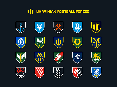 Ukrainian Football Forces badge chevron crest football forces league logo logotype soccer sport ukraine