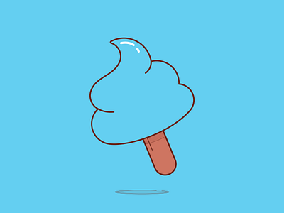 Shitty icepop (or icepoop) flat graphic design icepop icicle illustration logo poop shit