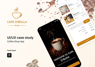 Cafe D'Bolla | Coffee Purchase App empathy map figma ideate mockup prototype ui ui design usability test userflow ux research wireframe