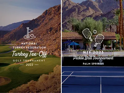 National Turkey Federation // Event Branding, Palm Springs art director brand identity branding conference design convention design design designer event design freelance designer freelancer golf tournament graphic design illustrated logo logo design palm springs pickle ball