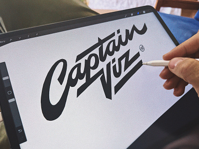 Captain Viz authentic branding calligraphy custom data design flow identity lettering logo logolearn logomaking logotype master premium process procreate script type unique