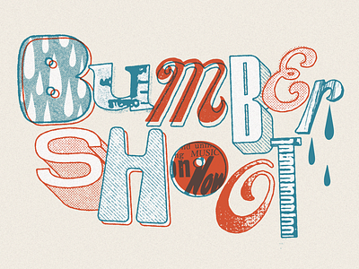 Bumbershoot Lettering bumbershoot design festival grunge lettering mightymoss music typography vintage