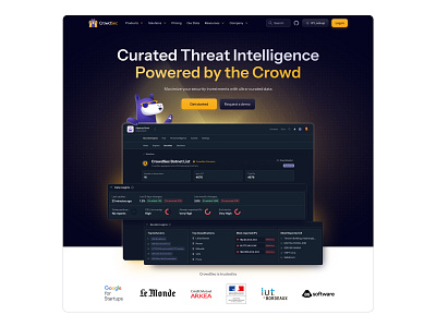 New CrowdSec Homepage - Hero Section alpaca crowdsec cybersecurity design hero marketing particles product radar saas section website