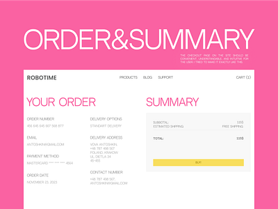 Robotime — Order Summary Page design details e commerce house illustration order summary typography ui