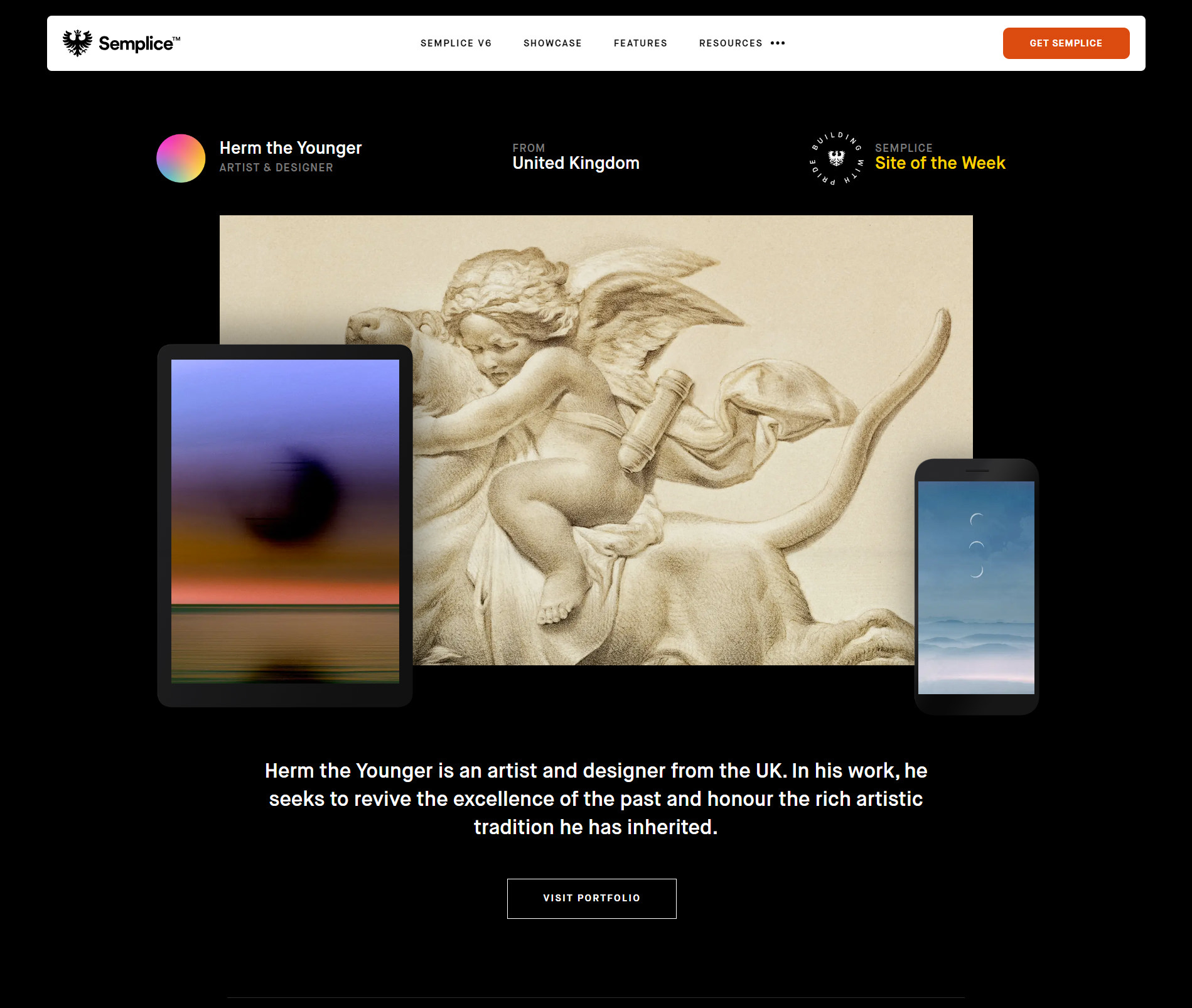 Featured on Semplice.com herm the younger hermtheyounger portfolio semplice semplice showcase semplice.com web web design