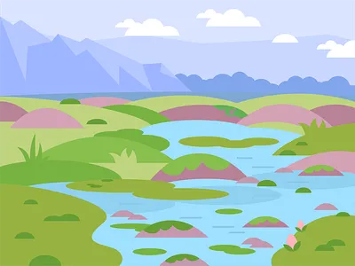 Tundra illustration adobe ai graphic design illustration illustrator mountains nature sky tundra vector