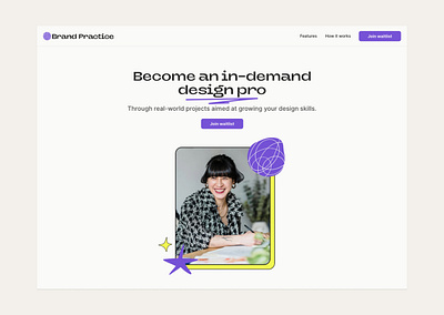 Landing page - Brand Practice app design branding framer graphic design illustration landing page product design ui user experience user interface ux web design webflow website