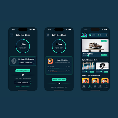 PUML - Move to Earn App app design crypto app design fitness app mobile design ui ui design