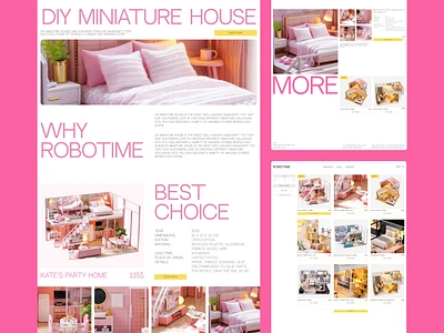 Robotime | DIY Miniature Houses & Puzzles E-Commerce | Shopify 3d bright colorful diy e e commerce graphic design puzzles ui