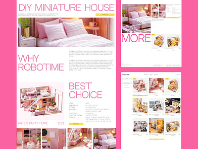 Robotime | DIY Miniature Houses & Puzzles E-Commerce | Shopify 3d bright colorful diy e e commerce graphic design puzzles ui