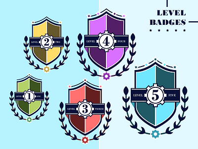 30 business badges badges business corporate emblem heraldic icon icon design icon set illustration level market product strategy team traction vector