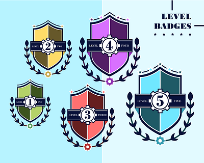 30 business badges badges business corporate emblem heraldic icon icon design icon set illustration level market product strategy team traction vector