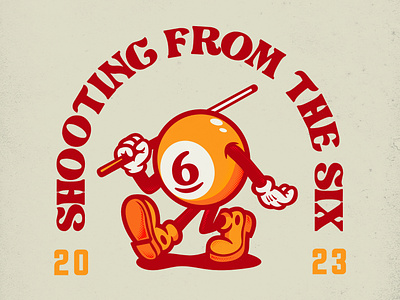 Shooting From The Six Logo billiards design illustration logo pool vintage