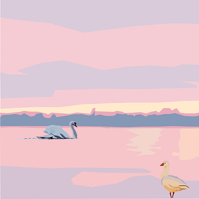 Calm upon the lake adobe illustrator art digital art illustration vector