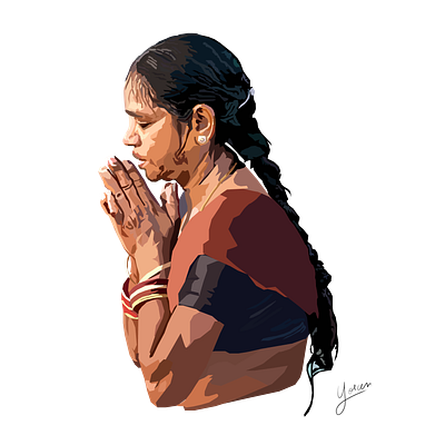 Prayer to the sun adobe illustrator art digital art gange illustration india vector