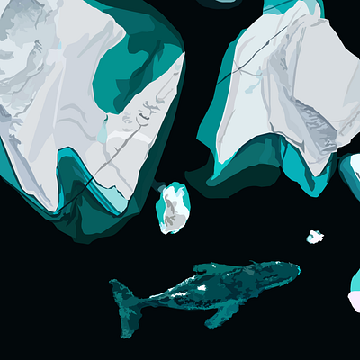 Arctic adobe illustrator animal arctic art digital art graphic design iceberg illustration vector whale