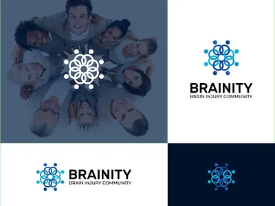 Brainity Logo brain community icon injury logo meaningful modern people