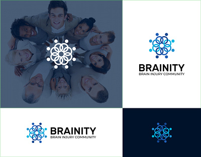 Brainity Logo brain community icon injury logo meaningful modern people