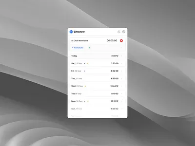 Chronow - Time Tracker Widget Interaction animation clean interaction minimalist motion graphics time time tracker time tracking tracker tracking ui ui motion ux widget yosh