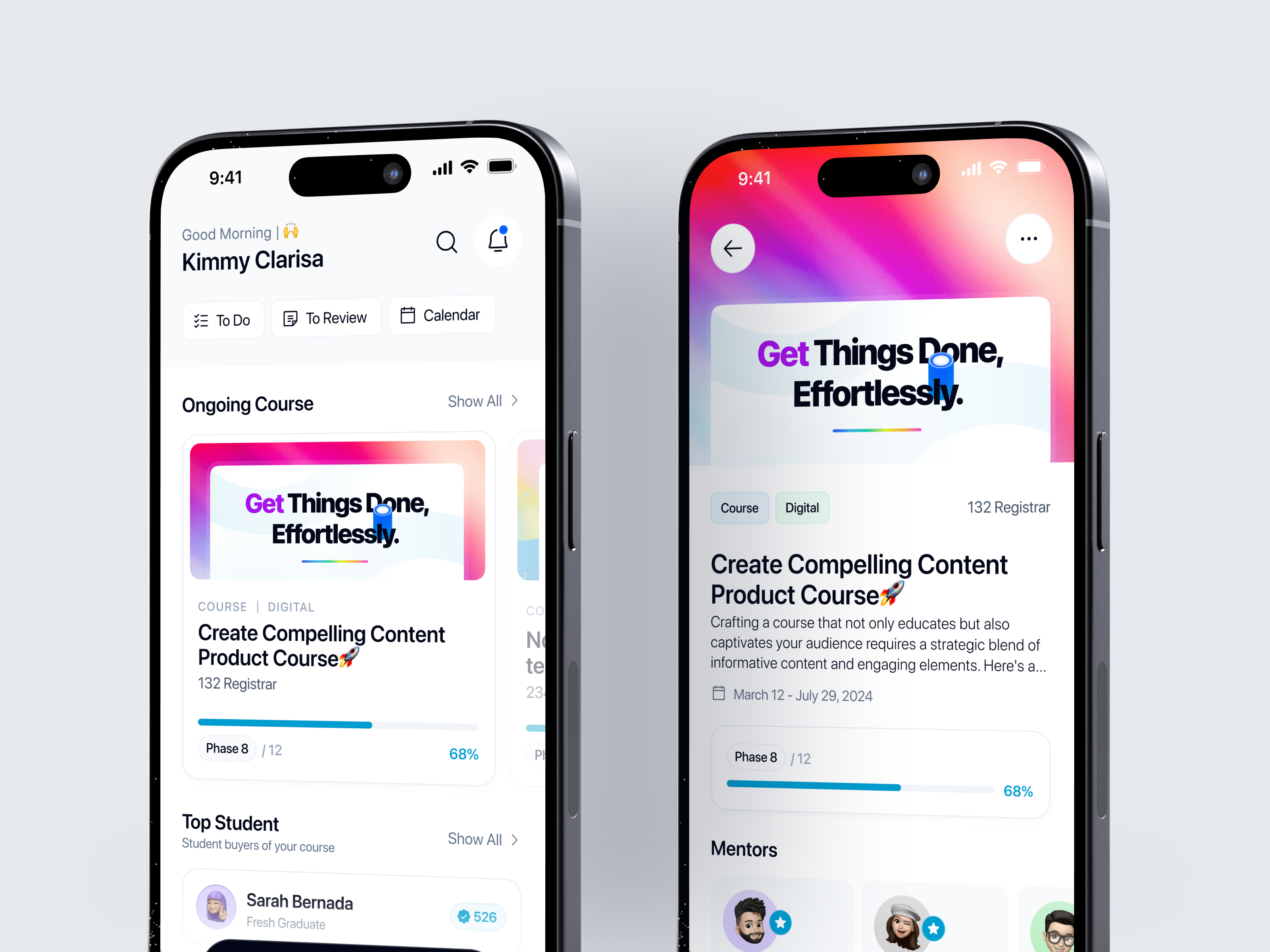 Online Course Platform | Mobile Apps affiliate app card course course app course detail course platform design mobile app mobile app design mobile design online course ui