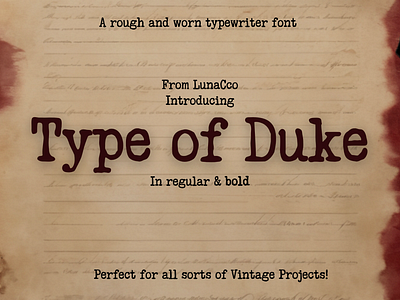 Type of Duke Typewriter Font font design fonts typewriter font vintage fonts