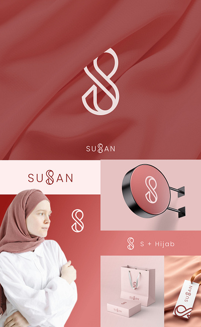 Susan Hijab Logo apparel beauty fashion girl hijab letter s logo monoline s logo susan woman