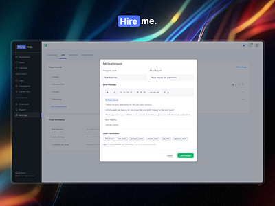Hireme - Online Job portal Email template design product design saas design ui ui design uiux ux ux design web app design web design