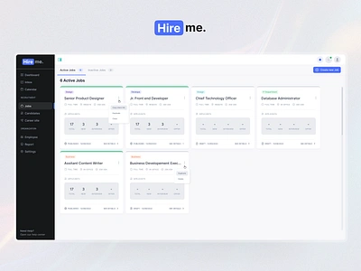 Hireme - Online Job portal Active Jobs page design product design saas design ui ui design uiux ux ux design web app design web design website design