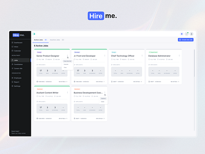 Hireme - Online Job portal Active Jobs page design product design saas design ui ui design uiux ux ux design web app design web design website design