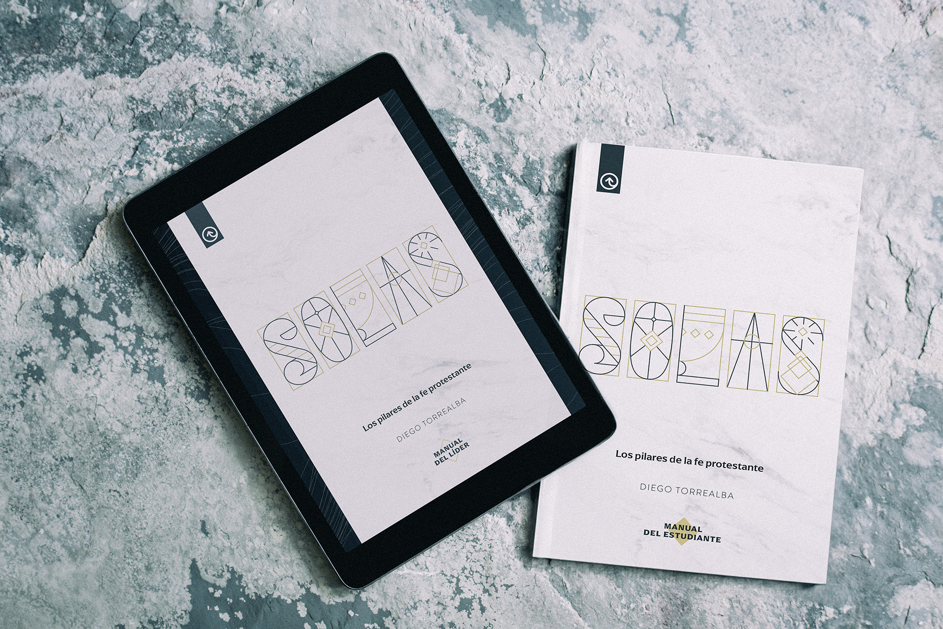 Solas (5 Solae) - A Bible Study book booklet cover five solae graphic design layout marble print reels reformation social media