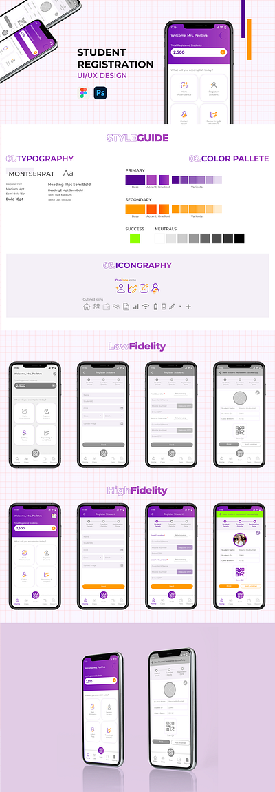 Student Registration design figma photoshop ui ux