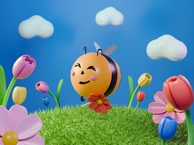 Little Bee 3d animation design drawing graphic design illustration motion graphics