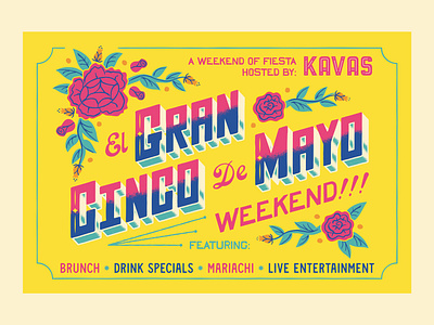 El Gran Cinco de Mayo beer brunch cinco de mayo cocktails mexican mexican cuisine mexican restaurant mexico poster roses social media texmex typography