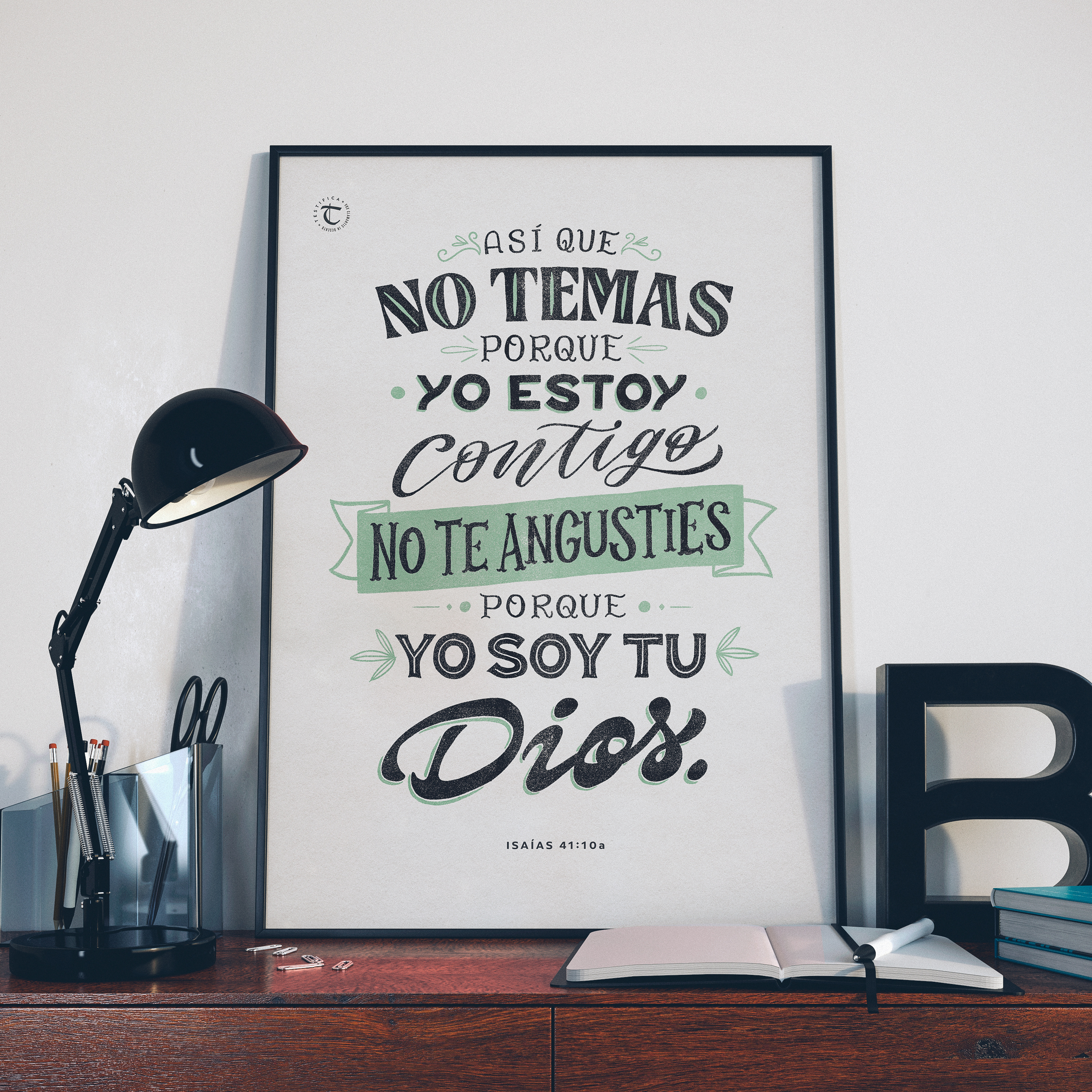 Is. 40 bible calligraphy lettering poster print