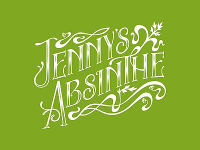 Jenny's Absinthe - Hand Lettering Logo custom logo hand drawn hand lettering lettering logo modern logo typography