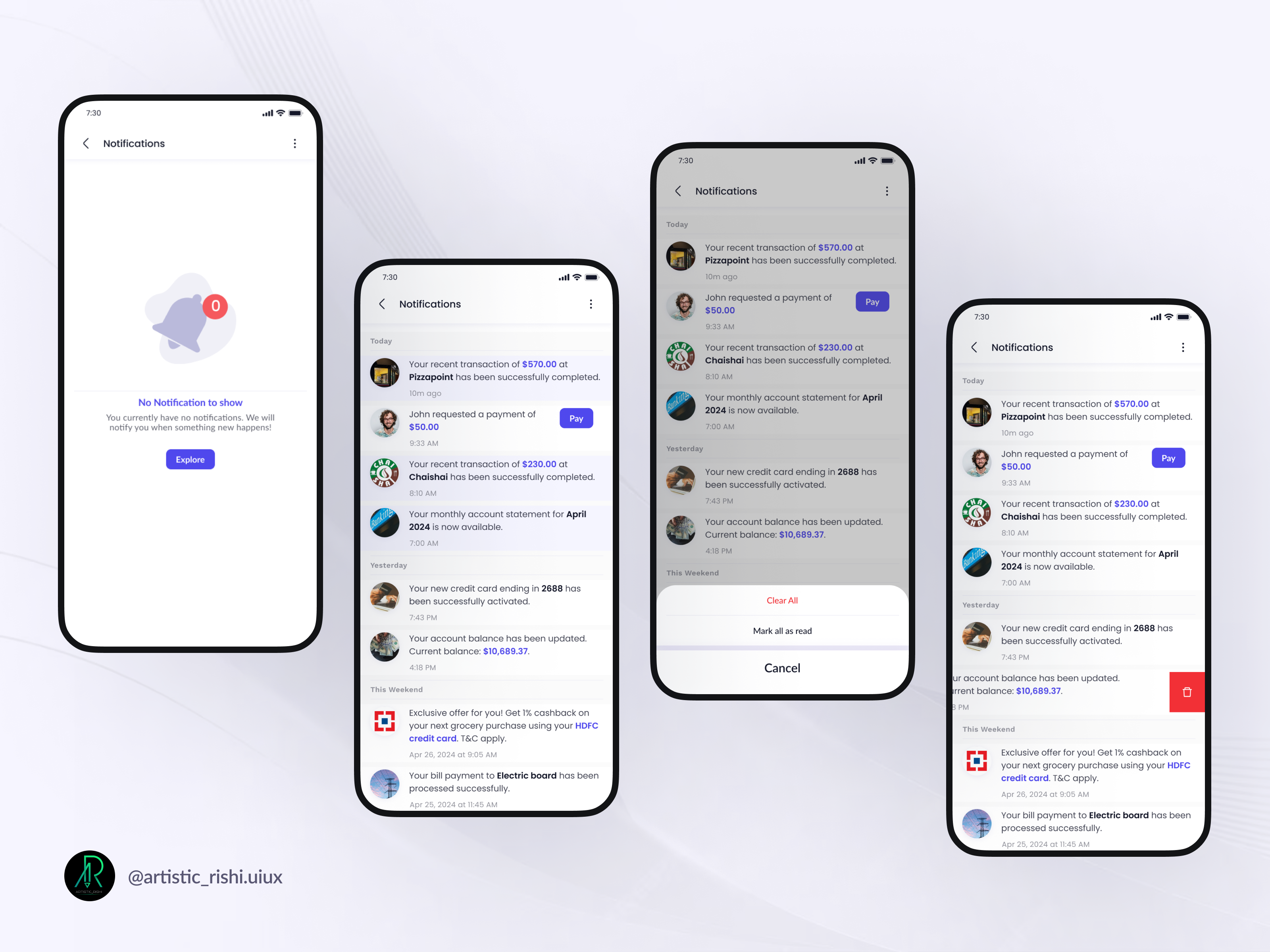 Example of Mobile App Designs, UI UX Based Designs