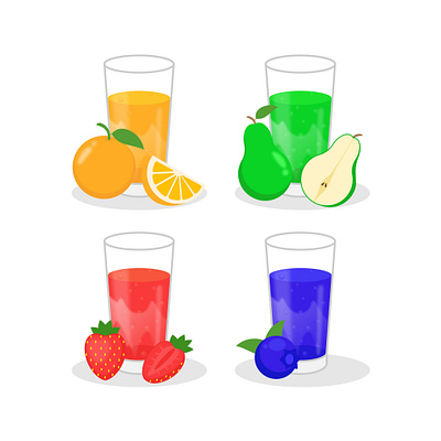 Fresh Juice Vector Illustration colorful fruit healthy illustration vector