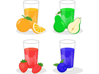 Fresh Juice Vector Illustration colorful fruit healthy illustration vector