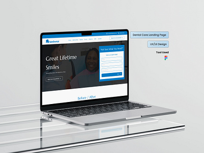 Dental Care Landing Page UI/UX Design dental care dental clinic design figma hospital interaction design landing page responsive design trending design ui design user center design user experience design user interface design ux design web design website design