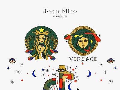 Joan Miro Inspiration art branding flat graphic design illustration joan miro tiktok vector versace