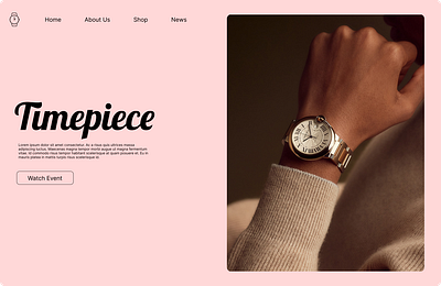 Timepiece Simple UI Design branding landing page ui