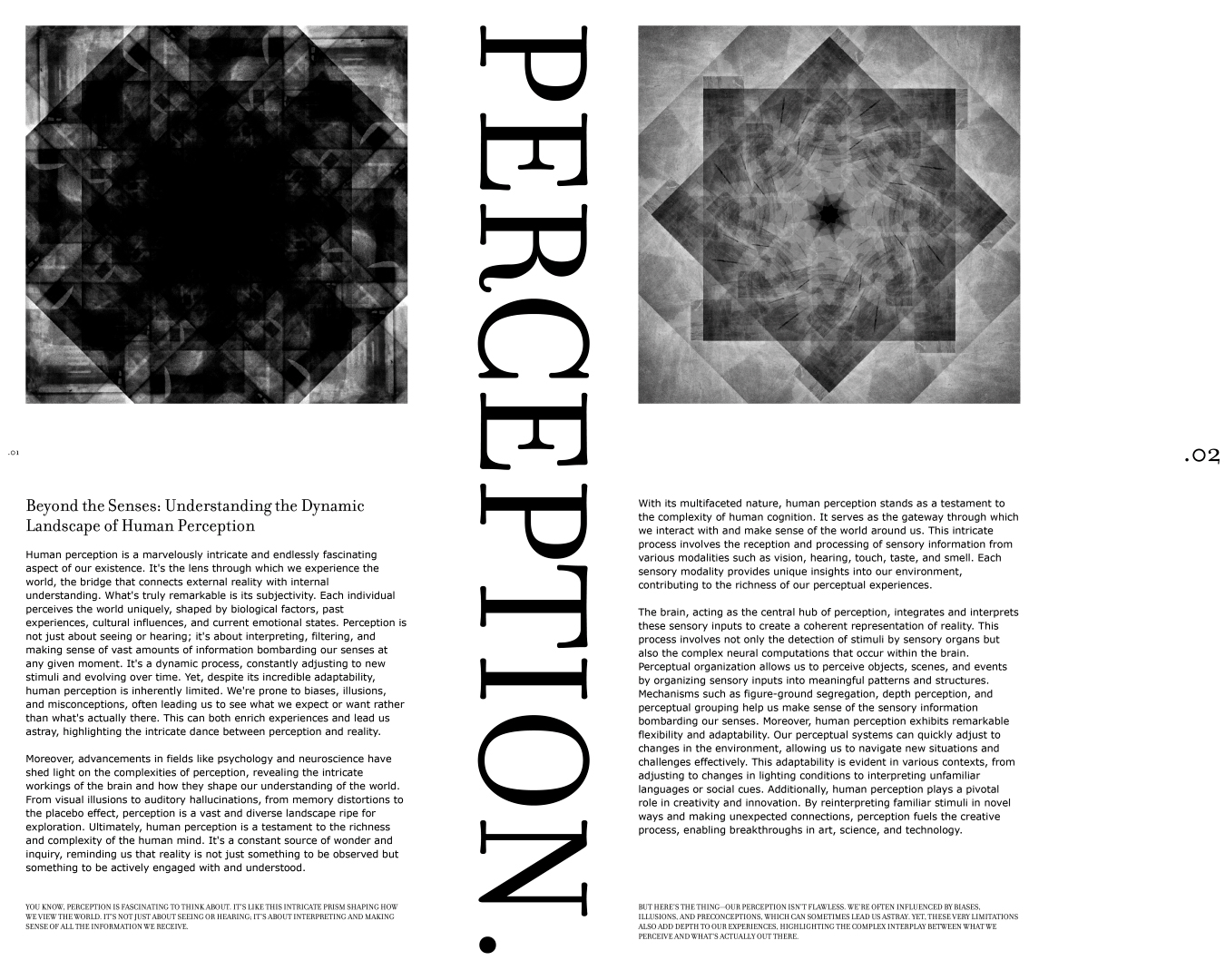 Perception - design exploration animation design designexploration graphic design layout magazine motion graphics