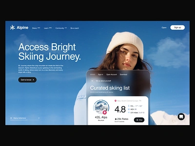 Alpine - Sport Mobile App * Landing Page activity application coach daily exercise event app fitness hero page hero section mobile app landing page mobile app web site product landing page record skies sport app sports startup track ui ux user experience web