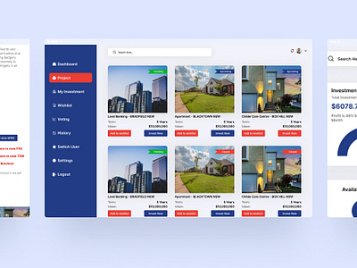 Property Investments Dashboard admin panel branding dashboard design design product design ui ux web design